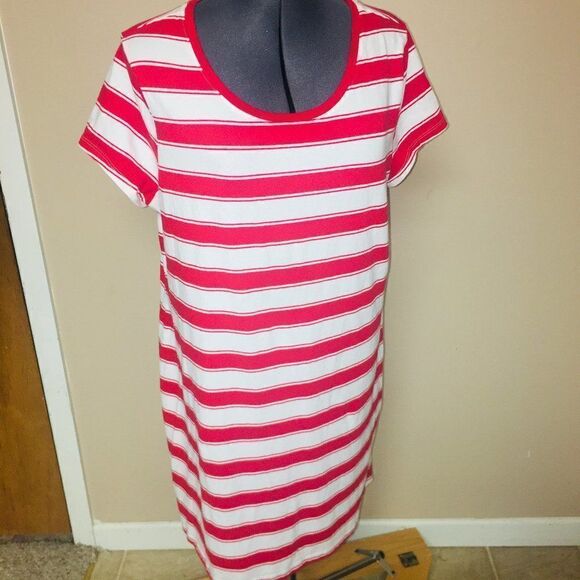 Red White Striped Faded GLory Plus Size Dress XXL - Picture 1 of 6